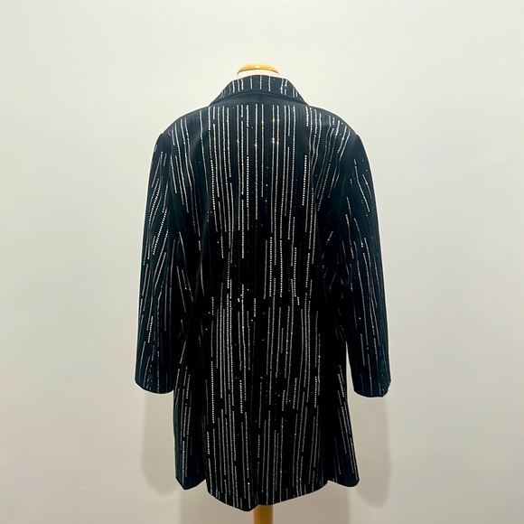 BLACK RHINESTONE BLAZER DRESS, SIZE 1X,NWOT, FULLY LINED - Picture 7 of 8